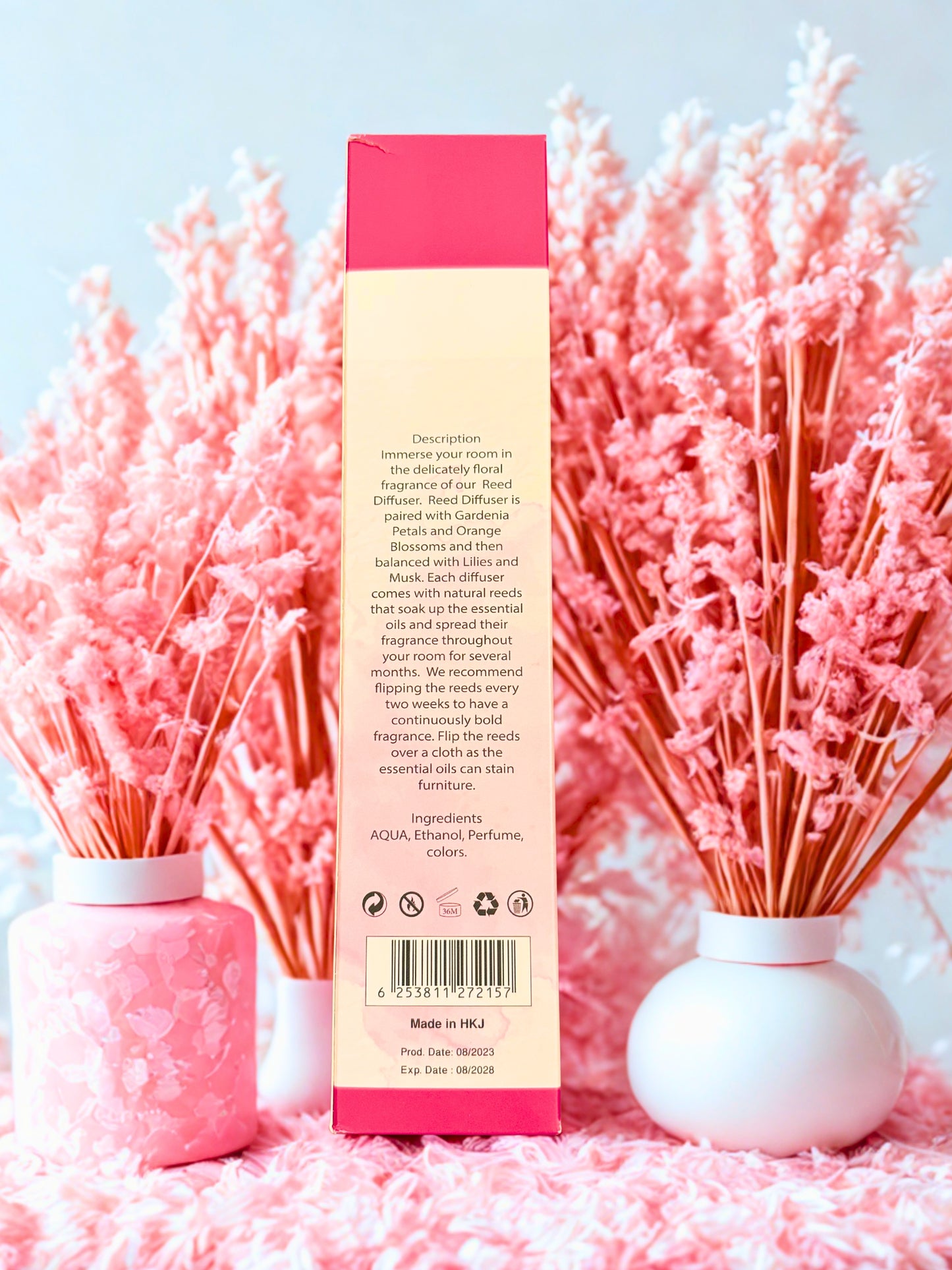 Diamond Shiny Reed Diffuser Sets - Gum - Scented Oil & Natural Sticks for Continuous Fragrance Release - Safe Home Decor for Living Room, Bedroom, Bathroom, or Office