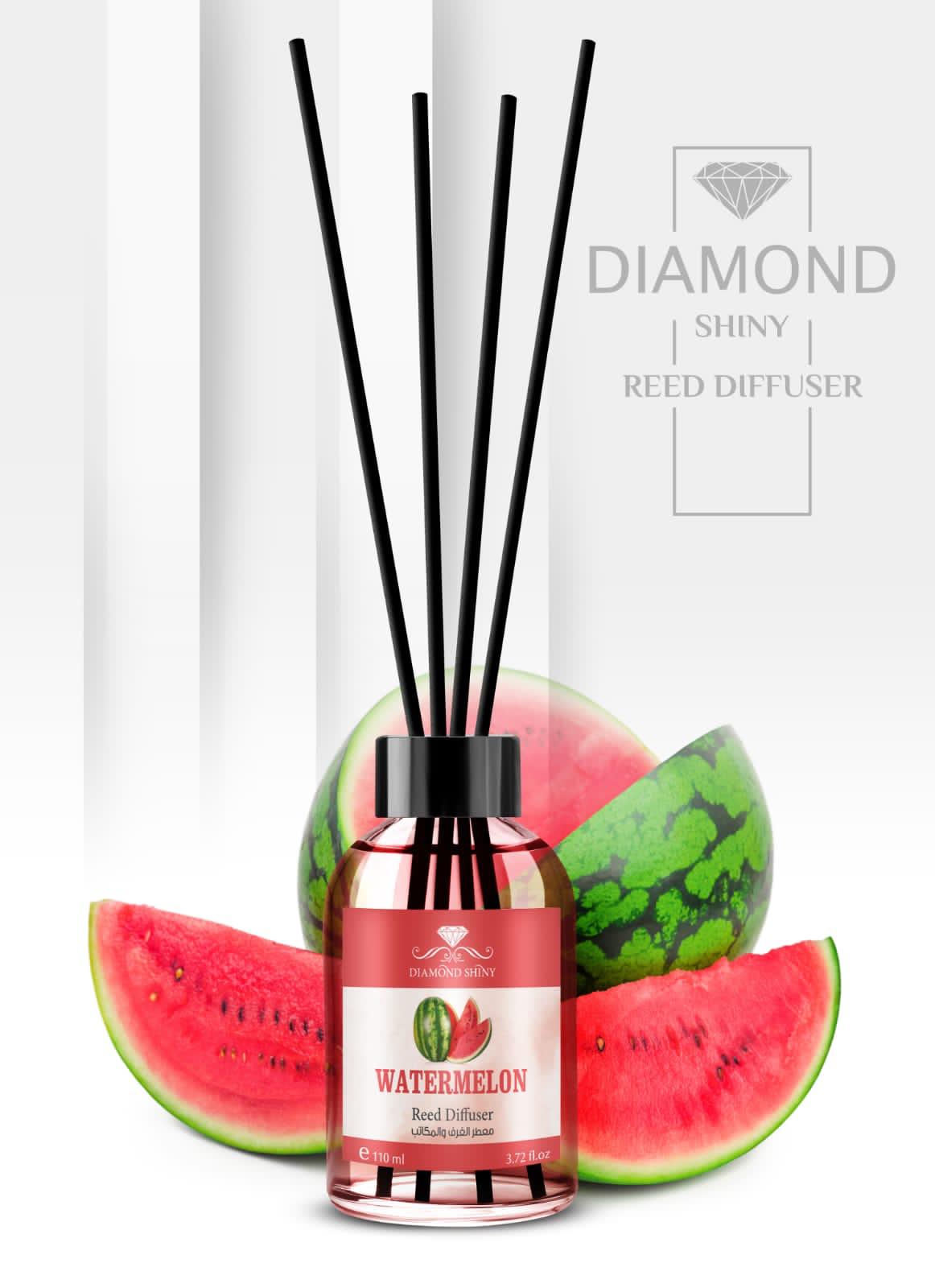 Diamond Shiny Reed Diffuser Sets - Watermelon - Scented Oil & Natural Sticks for Continuous Fragrance Release - Safe Home Decor for Living Room, Bedroom, Bathroom, or Office