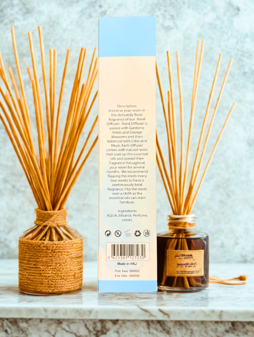 Diamond Shiny Reed Diffuser Sets - Baby Powder - Scented Oil & Natural Sticks for Continuous Fragrance Release - Safe Home Decor for Living Room, Bedroom, Bathroom, or Office