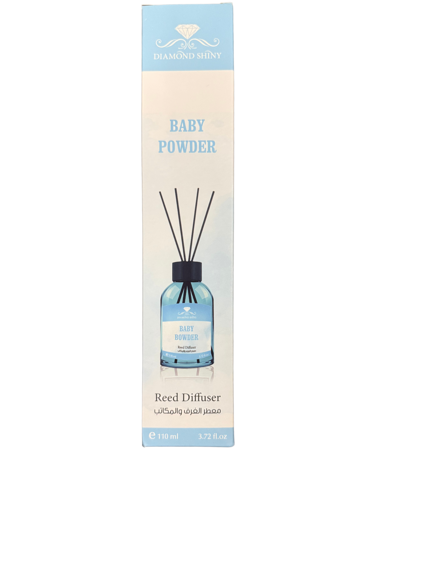 Diamond Shiny Reed Diffuser Sets - Baby Powder - Scented Oil & Natural Sticks for Continuous Fragrance Release - Safe Home Decor for Living Room, Bedroom, Bathroom, or Office