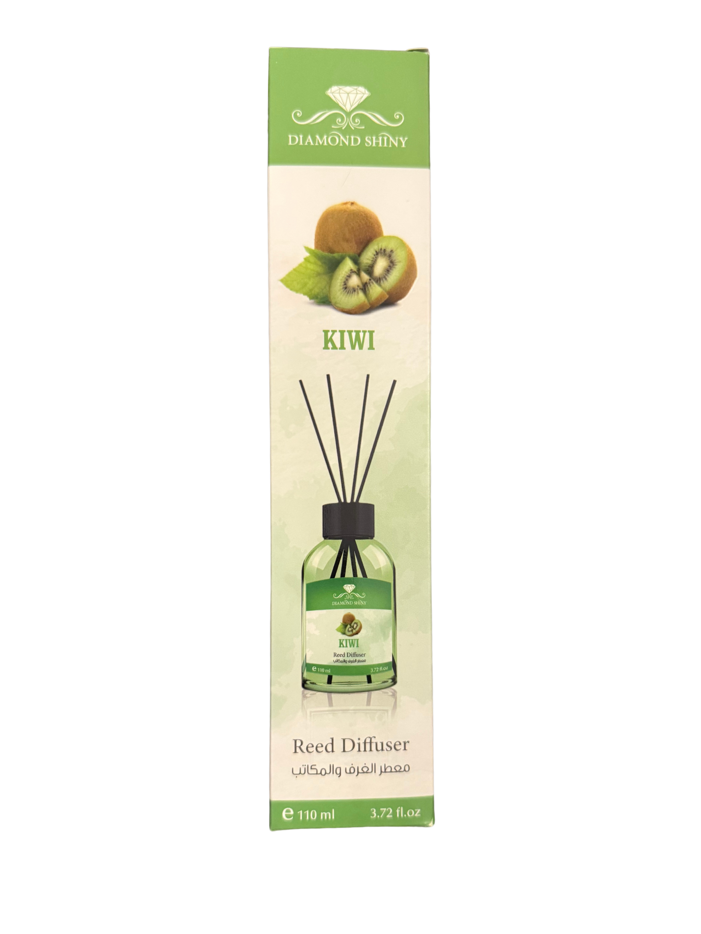 Diamond Shiny Reed Diffuser Sets - Kiwi - Scented Oil & Natural Sticks for Continuous Fragrance Release - Safe Home Decor for Living Room, Bedroom, Bathroom, or Office