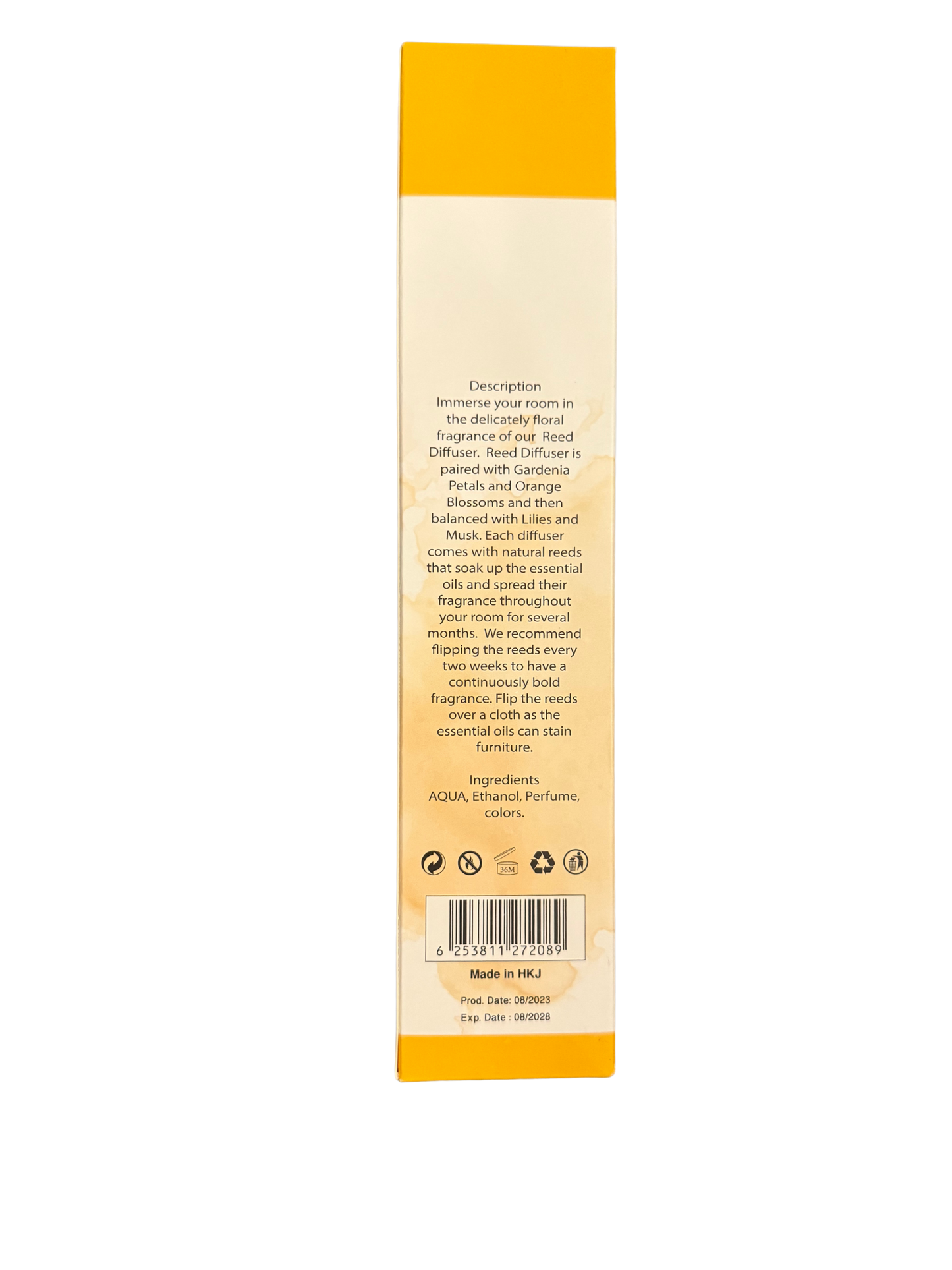 Diamond Shiny Reed Diffuser Sets - Mango - Scented Oil & Natural Sticks for Continuous Fragrance Release - Safe Home Decor for Living Room, Bedroom, Bathroom, or Office