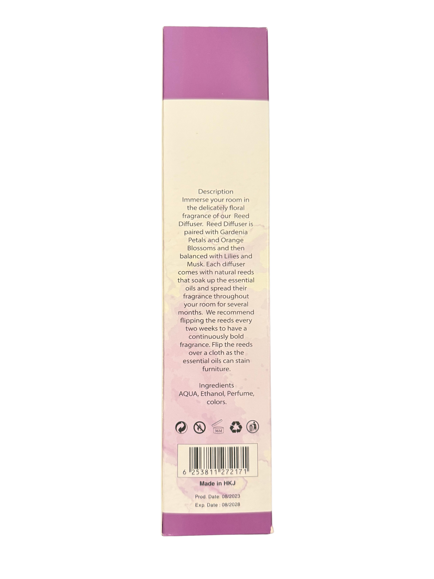 Diamond Shiny Reed Diffuser Sets - Violet - Scented Oil & Natural Sticks for Continuous Fragrance Release - Safe Home Decor for Living Room, Bedroom, Bathroom, or Office