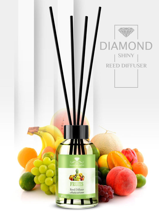 Diamond Shiny Reed Diffuser Sets - Fruits - Scented Oil & Natural Sticks for Continuous Fragrance Release - Safe Home Decor for Living Room, Bedroom, Bathroom, or Office
