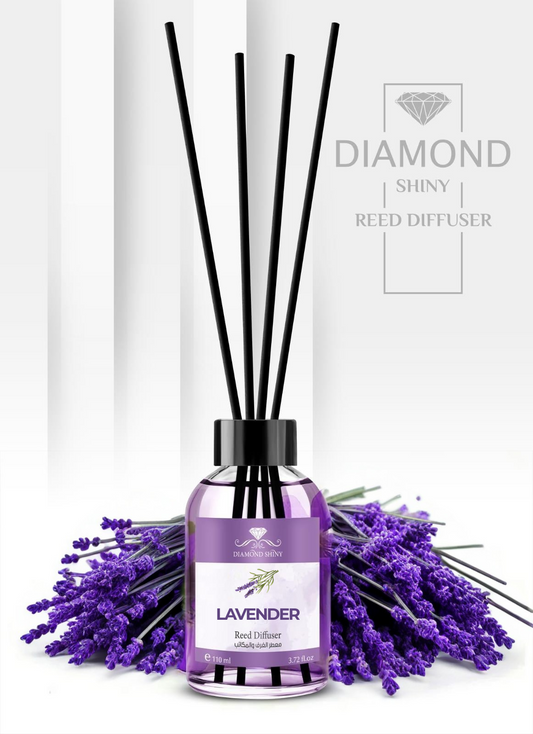 Diamond Shiny Reed Diffuser Sets - Lavender - Scented Oil & Natural Sticks for Continuous Fragrance Release - Safe Home Decor for Living Room, Bedroom, Bathroom, or Office