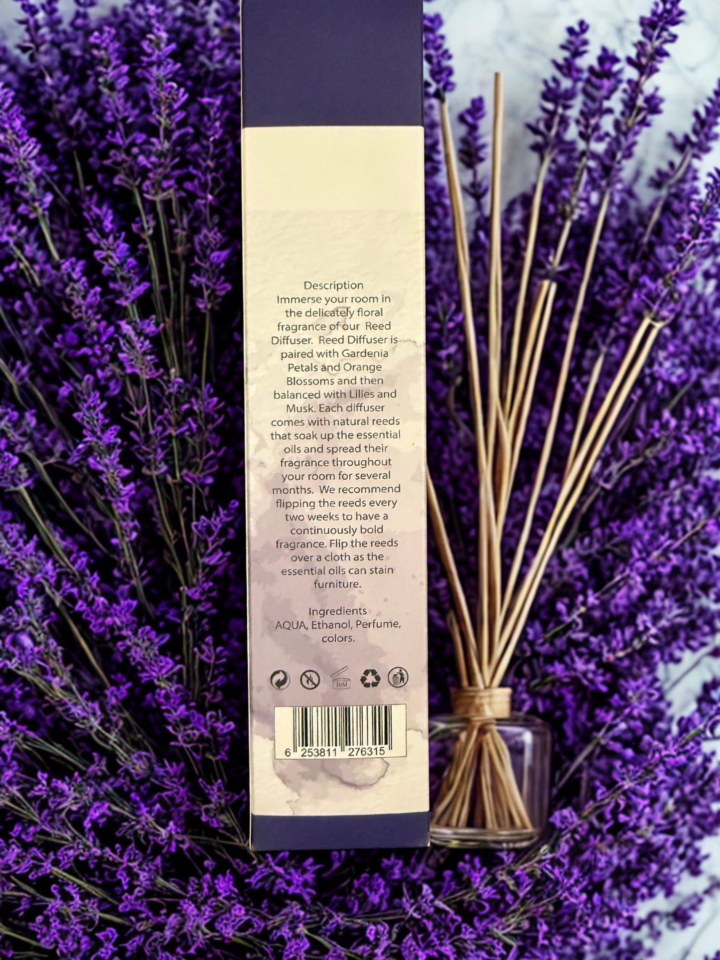 Diamond Shiny Reed Diffuser Sets - Lavender - Scented Oil & Natural Sticks for Continuous Fragrance Release - Safe Home Decor for Living Room, Bedroom, Bathroom, or Office
