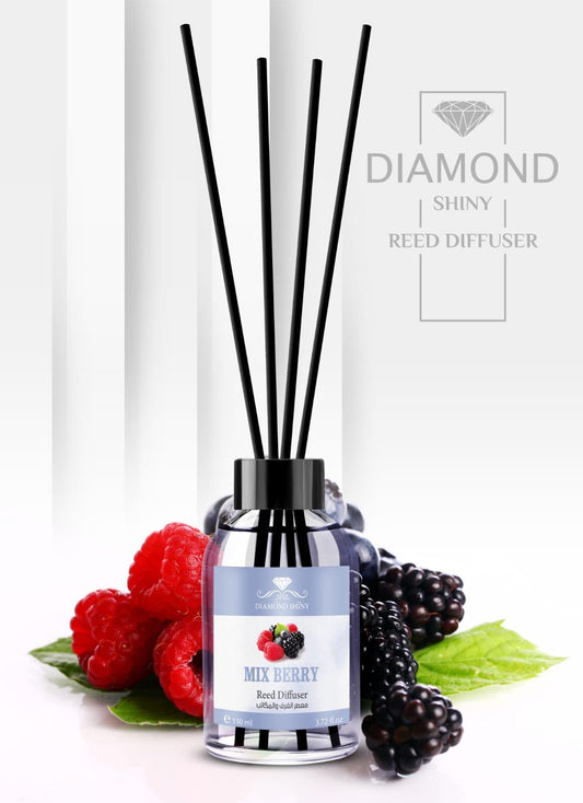 Diamond Shiny Reed Diffuser Sets - Mix Berry - Scented Oil & Natural Sticks for Continuous Fragrance Release - Safe Home Decor for Living Room, Bedroom, Bathroom, or Office
