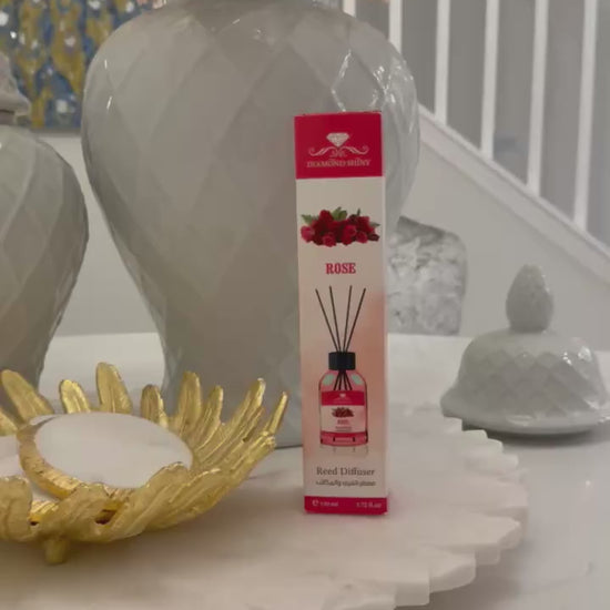 How to unbox and set up a Scent of Jordan reed diffuser — Rose fragrance demonstration with captions and instrumental music
