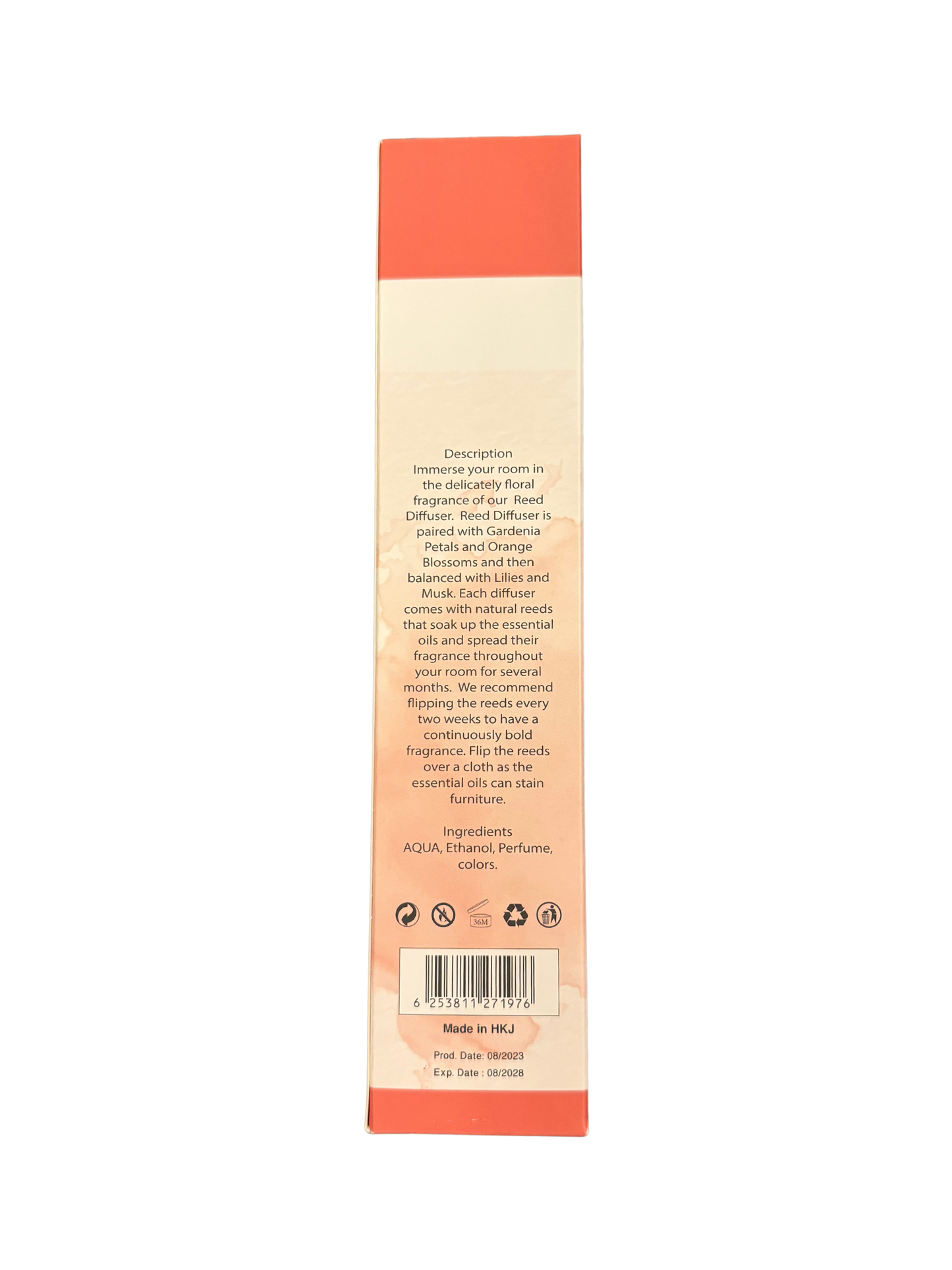Diamond Shiny Reed Diffuser Sets - Peach - Scented Oil & Natural Sticks for Continuous Fragrance Release - Safe Home Decor for Living Room, Bedroom, Bathroom, or Office