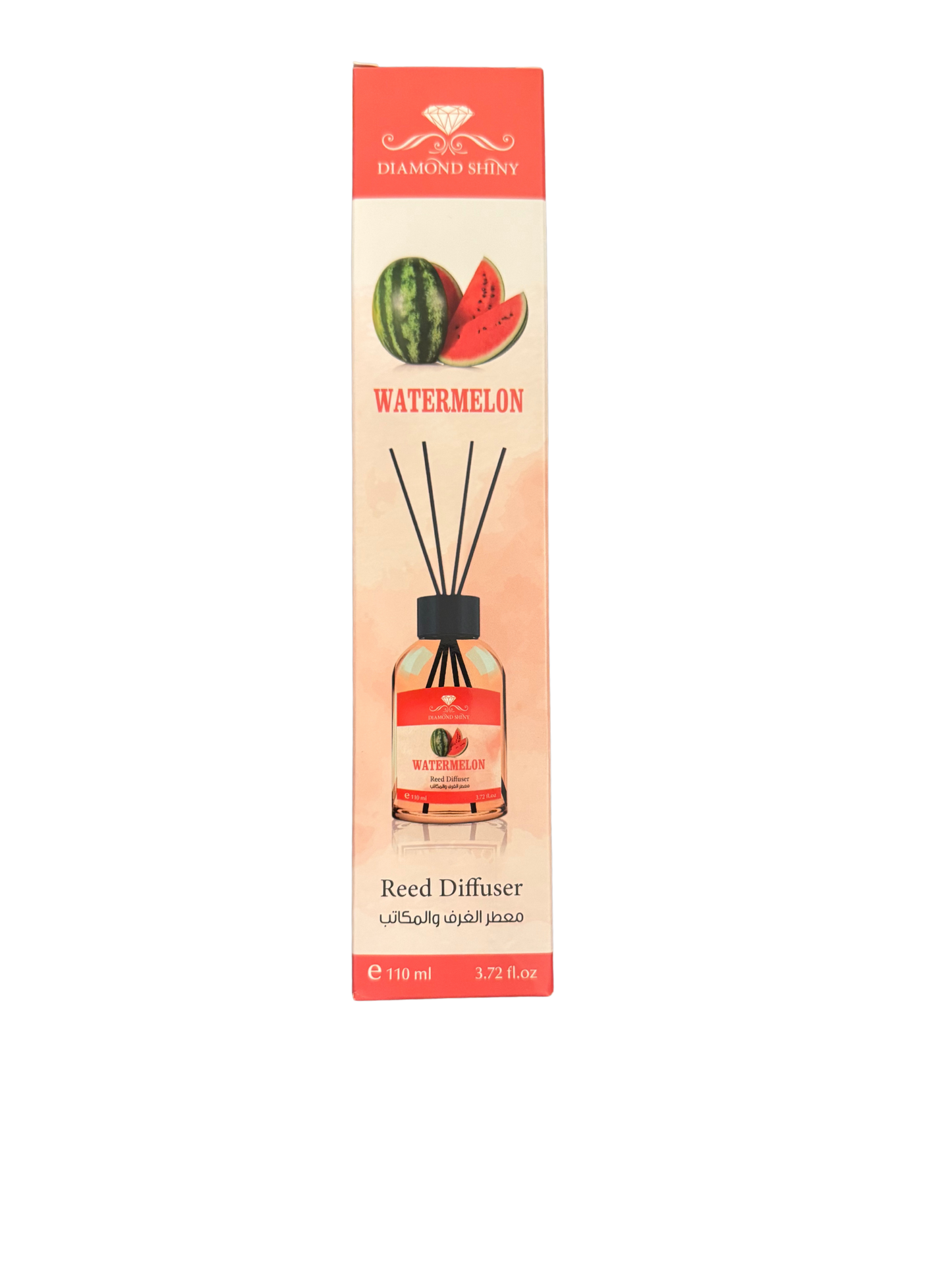 Diamond Shiny Reed Diffuser Sets - Watermelon - Scented Oil & Natural Sticks for Continuous Fragrance Release - Safe Home Decor for Living Room, Bedroom, Bathroom, or Office